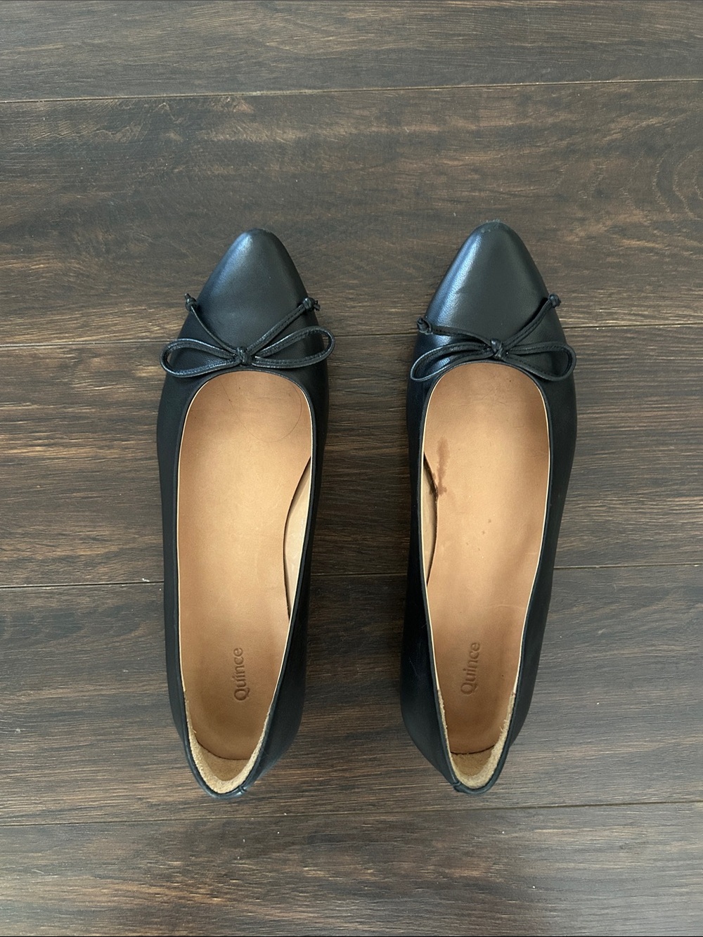 Quince Italian Leather Ballet Flat Black Size 8